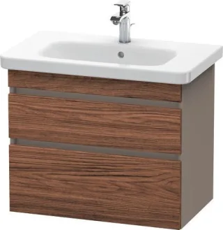 Duravit DuraStyle Waschtischunterbau wandhängend Nussbaum dunkel & Basalt Matt 730x448x610 mm - DS64 DS648102143