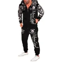 RMK Jogginganzug Marine Royal Herren Trainingsanzug Sportanzug Streetwear Fitness, Jacke mit Kapuze
