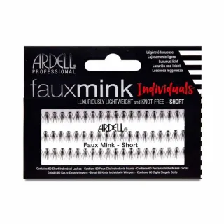 Faux Mink Pestañas Individuales Negras #short