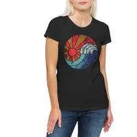 Urban Backwoods Print-Shirt Fire Water Yin Yang Damen T-Shirt Feuer Wasser Esoterik Yin-Yang Logo (1-tlg) Symbol Sign Zeichen Yoga