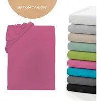 TOM TAILOR HOME Spannbettlaken Tom Tailor Jersey, Jersey, Gummizug: rundum, (1 Stück), ab Größe 90x200 cm, Laken in hochwertiger Jersey Qualität
