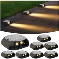 Quntis LED Solarleuchte solar lampen für außen, 4 Stück LED solarleuchten garten für Balkon, beleuchtung, LED fest verbaut, Warmweiß, Gartenwege, Terrasse, Hof, Pool, Rasen, Weihnachtsdeko & Party Outdoor
