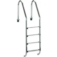 Clear Pool Poolleiter Tiefbeckenleiter Edelstahl, 4 Stufen