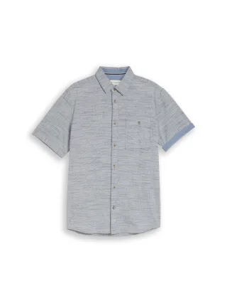 Tom Tailor - Regular Fit Kurzarmhemd aus Baumwolle navy horizontal stripe - Gr. - XL