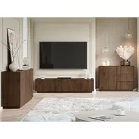 MIRJAN24 Wohnzimmer-Set Mirtu I, (3er-Set, TV-Lowboard, 2x Kommode), geräumige Einlegeboden