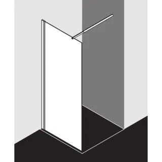 Kermi Ibiza 2000 Seitenwand I2TWF075181AK 75x185cm, silber mattglanz, ESG klar, mit 90Grad Stabilisierung