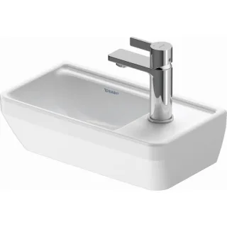 Duravit D-Neo Handwaschbecken 0739400041 40x22cm, Becken links, ohne Überlauf, mit Hahnlochbank, mit Hahnloch, rechts, weiß