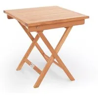 Outdoor Beistelltisch RIVA, Braun, Teakholz massiv, Klappbar, (1-St), B 50 x H 50 x T 50 cm