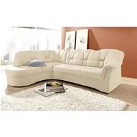 DOMO collection Ecksofa Papenburg, zeitlose Rückensteppung, elegante Armlehne, L-Form, mit Ottomane, wahlweise mit Bettfunktion