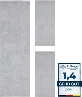 Andiamo Bettumrandung "Arezzo" Höhe 16 mm 1 Stk. tlg. Uni Farben, weicher Flor, waschbar, ideal im Wohnzimmer & Schlafzimmer