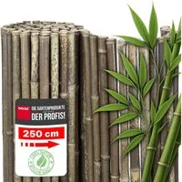 NOOR Sichtschutzzaunmatten Bambusmatte DELUXE - extra dicke Bambusstäbe, stilvoller Sichtschutz für Garten, Terrasse und Balkon
