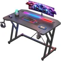 Klyvvo Schreibtisch Gaming Schreibtisch, Computertisch mit RGB LED Beleuchtung (1-St), Computer Tisch Gamingtisch