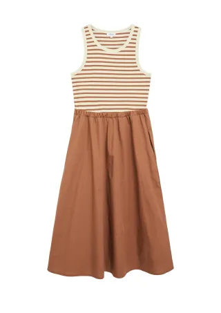 s.Oliver - Kleid weiß/braun - Gr. - 38