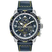 Citizen Funkchronograph Promaster Skyhawk "Blue Angels" JY8078-01L, Armbanduhr, Herrenuhr, Solar, Stoppfunktion, Lederarmband