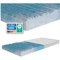 ARBD, Topper Comfort XXL RAVE 12cm Topper - 7-Zonen-Wellenschnitt - für alle Betten, 12 cm hoch, Beidseitig nutzbar, abnehmbar und waschbar