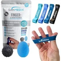 Sanmedix Handmuskeltrainer Handtrainer Set 6-teilig – Fingertrainer für Griffkraft (6-St., 6er Set), Unterarmtraining & Rehabilitation