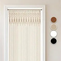 Cozyor Türvorhang Makramee 132 x 200 cm Boho Vorhang Fenstervorhang Raumteiler (1 St), Schlaufen, Baumwolle, beige Driftwood, Wandteppich Wandbehang Raumtrenner handgemacht