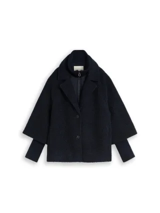 Tom Tailor - Cosy Cape Jacke im 2-in-1-Look sky captain blue - Gr. - L