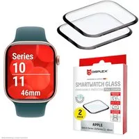 Displex Displayschutzglas Smartwatch Glass Unbreakable Protector Full Cover für Apple Watch Series 10 46 mm, Apple Watch Series 11 46 mm, Packung, Displayschutzfolie, Schutzfolie, Bildschirmschutz, kratz- & stoßfest