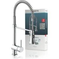 Schütte Spültischarmatur CORNWALL Niederdruck Armatur Küche, Wasserhahn ausziehbar, Mischbatterie, Chrom