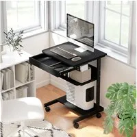 HOMCOM Schreibtisch Computertisch PC Tisch mit CPU-Ständer, Schublade (Bürotisch, 1-St., 1 Tisch), für Home Office, Schlafzimmer Schwarz