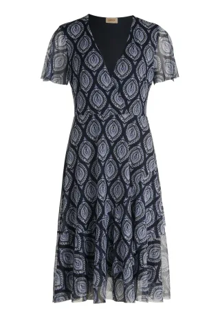 CARTOON - Volantkleid Dunkelblau/Blau - Gr. - 36
