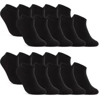 sockenkauf24 Sneakersocken 10, 20, 30 Paar Sneaker Socken Damen & Herren Schwarz Weiß Grau (Schwarz, 20-Paar, 43-46) Baumwolle - 16900 WP