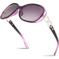 LuxusKollektion Retrosonnenbrille Sonnenbrille Damen 1.1 Klarer Violett Rahmen mit Violett Verlaufsglas