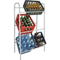 Spetebo Kastenständer Kastenständer XXL für 6 Kisten - silber, Stück 1-tlg., Kistenregal aus Stahl