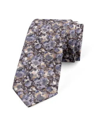 mr. célestin - Krawatte mit Blumenmuster - Tahoe blau/braun - Gr. - OS