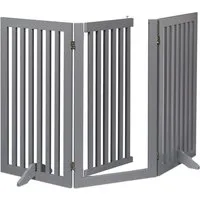 relaxdays Treppenschutzgitter Graues Absperrgitter mit Tür 92 cm hoch