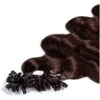 hair2heart Echthaar-Extension Premium Bondings gewellt #6/3 Dunkelblond Gold 40cm