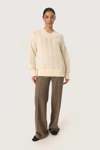 Strickpullover Lockere Passform cream