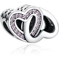 PANDACHARMS Bead Verschlungene Herzen Pink Charm