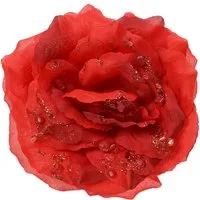 Kunstblume, Kaemingk, Kunstblumen Rose auf Clip 14cm rot