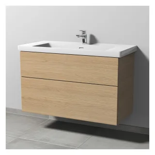 Sanipa 3way Waschtischunterbau zu Villeroy & Boch Subway 3.0 Waschtisch mit 2 Auszügen, Eiche-Nordic SM84948