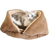Ledander Tierbett Hundebett, geeignet für Hunde und Katzen,3 in 1 Katzenkissen, Faltbar, Waschbares Warmes Flauschiges Haustierkissen, Beruhigungskissen