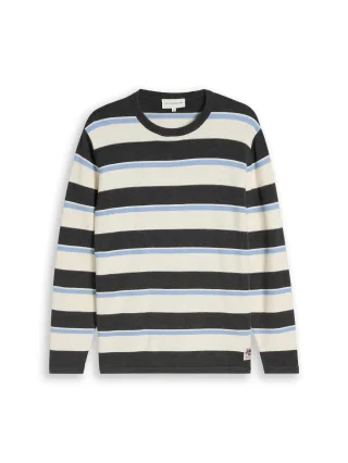 Tom Tailor - Strickpullover mit Streifen offwhite grey blue stripe - Gr. - XXL