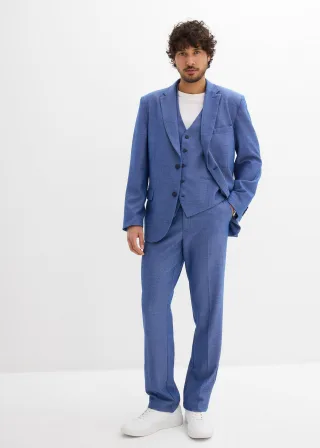 bonprix Anzug mit Weste in Regular Fit (3-tlg.Set), blau, Gr.66, Modischer 3teiliger Anzug bestehend aus Sakko, Hose und Weste