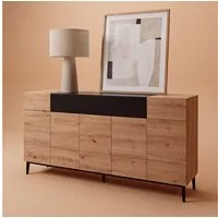 Newroom Sideboard Wildeiche 180 cm, Wildeiche Sideboard Vintage Industrial Highboard Anrichte Wohnzimmer