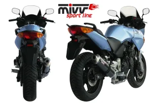 Sport Auspuff MIVV OVAL Edelstahl für Honda CBF 600 N/S Bj. 2004-2010 Typ: PC38 / PC43 mit ABE