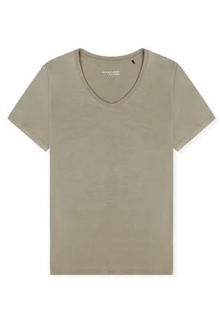 SCHIESSER - T-Shirt V-Ausschnitt jade - Gr. - 40
