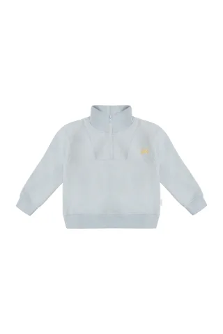 Leevje Unisex Quarter-Zip Sweatshirt 'Salt Sand Sea' 134/140