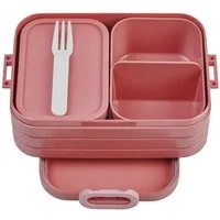 Mepal Lunchbox Lunchbox Take A Break midi, 900 ml, Platz für bis zu 4 Butterbrote, Polypropylen (PP), Acrylnitril-Butadien-Styrol (ABS), Thermoplastische Elastomere (TPE), Brotdose mit praktischen Fächern, Vivid Mauve
