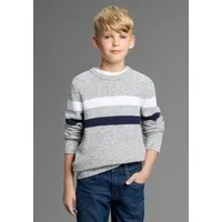 Bruno Banani Strickpullover Ringelpullover in modischer Strickstruktur für Jungen Für TEENS, Pullover in Melangeware