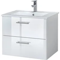 welltime Waschtisch Trento in verschiedenen Ausführungen inkl. Waschbecken, Badmöbel in Breite 60 cm, Badschrank Waschplatz mit 2 Schubladen