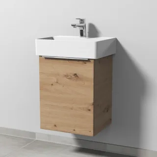 Sanipa 3way Waschtischunterbau zu Duravit Dura Square Waschtisch mit 1 Tür, Eiche Natural-Touch UM42485