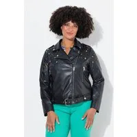 Angel of Style Outdoorjacke Bikerjacke Lederoptik farbige Glitzersteinchen