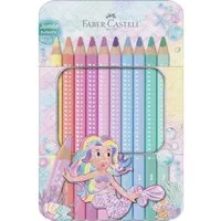 Faber-Castell Buntstift Jumbo Sparkle Pastell Buntstifte 10er Metalletui