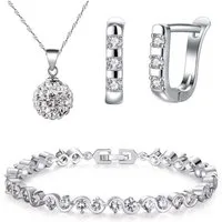Kim Johanson Schmuckset Lilly (3-tlg), mit Zirkonia, aus 925 Silber und Metall